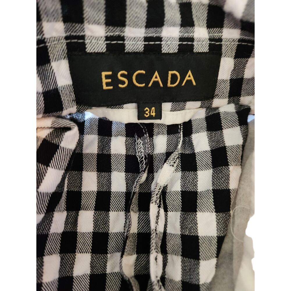Escada Plaid Cotton Blazer Jacket 34 - Picture 4 of 6